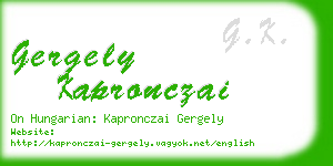 gergely kapronczai business card